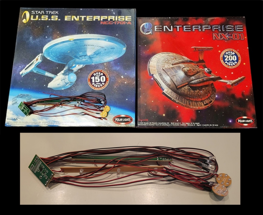 Star Trek Enterprise 1701 Refit and NX-01 1/350 Scale Model Kit + Light Kit - Click Image to Close