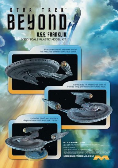 Star Trek Beyond U.S.S. Franklin 1/350 Scale Plastic Model Kit by Moebius Star  Trek Beyond U.S.S. Franklin 1/350 Scale Plastic Model Kit [18TMO01] -  $49.99 : Monsters in Motion, Movie, TV Collectibles,