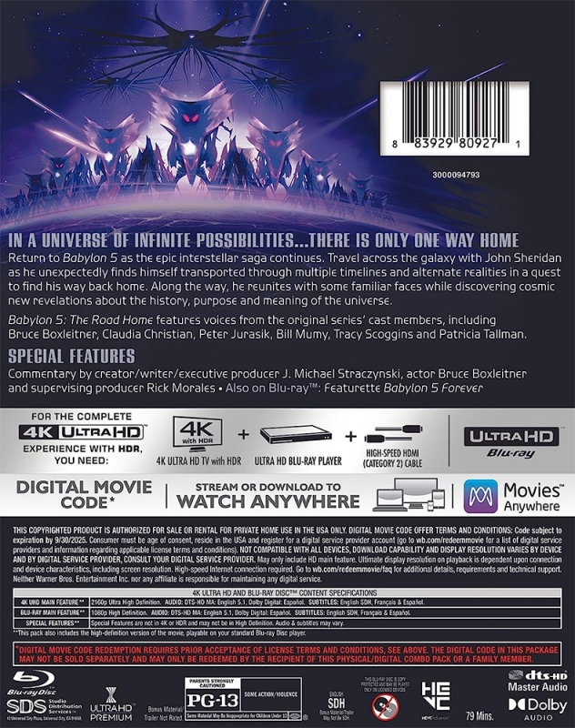 Babylon 5: The Road Home 2023 4K + Blu-Ray UHD Digital Code - Click Image to Close