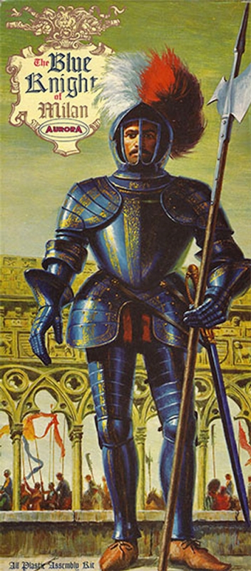 Blue Knight of Milan 1/8 Scale Aurora Re-Issue Model Kit by Atlantis - Click Image to Close