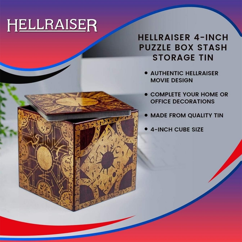Hellraiser 4-Inch Puzzle Stash Box Lament Cube Storage Tin - Click Image to Close