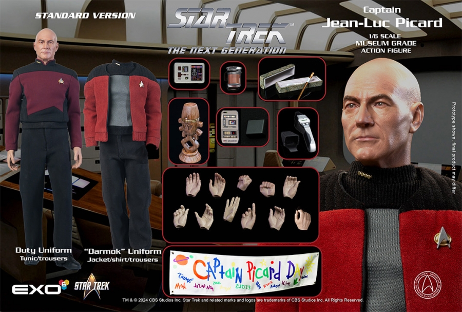 Star Trek TNG Captain Jean-Luc Picard 1/6 Scale Deluxe Figure Sir Patrick Stewart - Click Image to Close