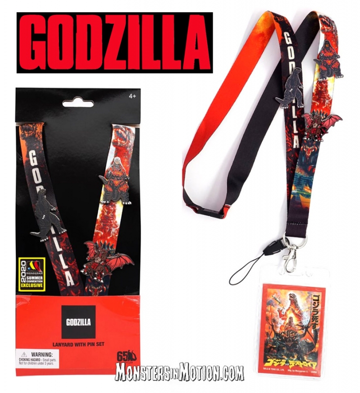 Godzilla Lanyard, Lamanate and Pin Set - Click Image to Close