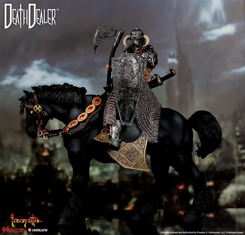 Frank Frazetta's Death Dealer With Steed 1/12 Scale Figure - Click Image to Close