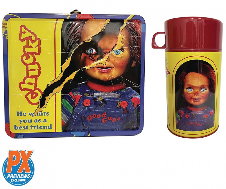 Child's Play Chucky Tin Titans Lunch Box with Thermos - Click Image to Close