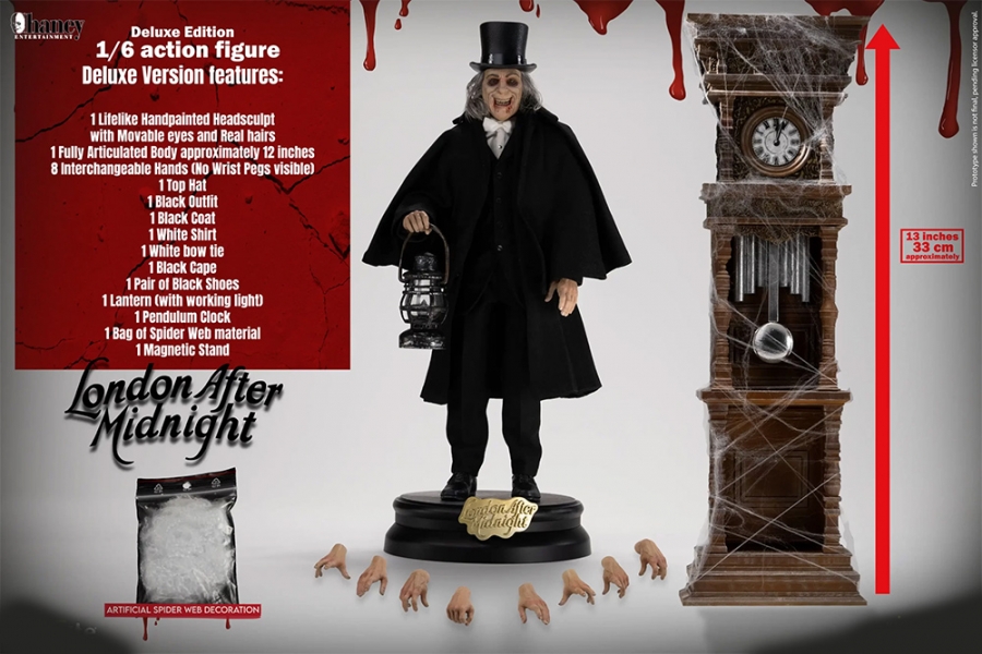 London After Midnight Lon Chaney 1/6 Scale Deluxe Figure with Clock - Click Image to Close