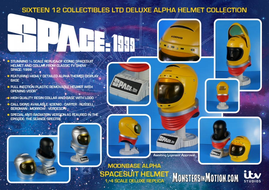 Space: 1999 LTD Alpha Moonbase Space Helmet 1/4 Scale Complete Collection (7 Helmets) - Click Image to Close