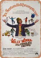 Willy Wonka and the Chocolate Factory 1971 10" X 14" Metal Sign
