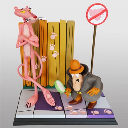 Pink Panther & The Inspector Polystone Statue - Click Image to Close