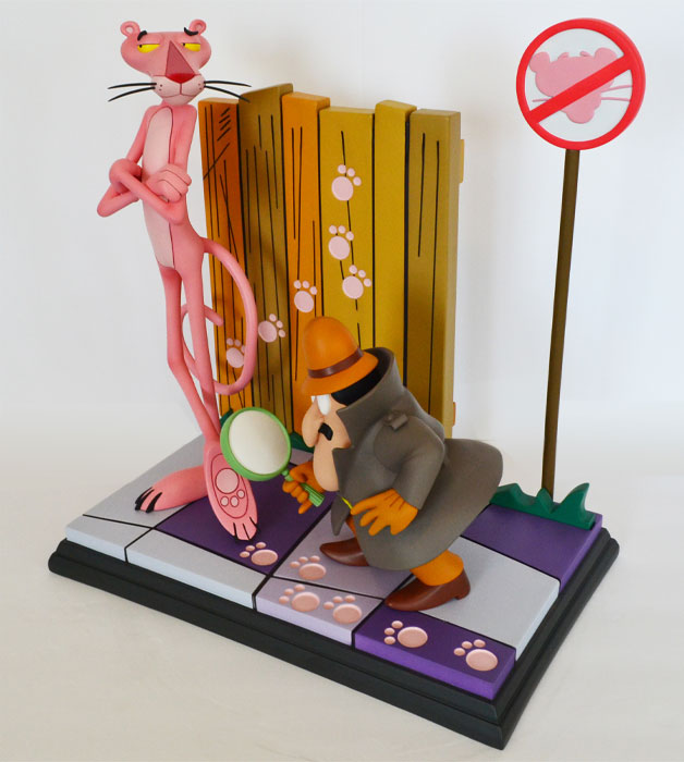 Pink Panther & The Inspector Polystone Statue - Click Image to Close