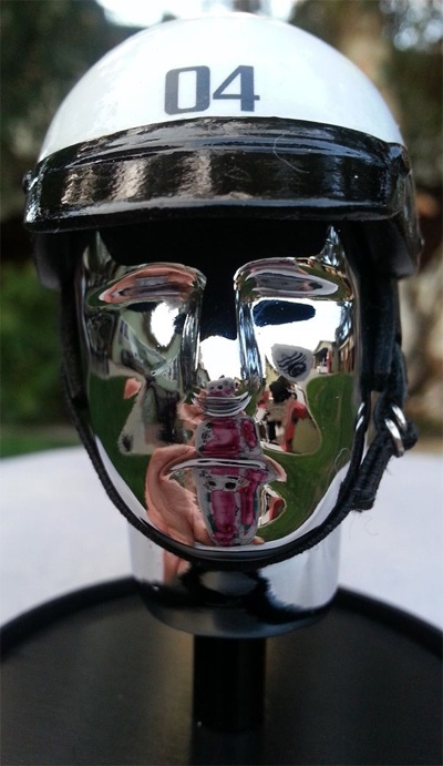 THX-1138 Chrome Plated Android Police Head & Helmet 1/6 Scale - Click Image to Close