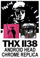 THX-1138 Chrome Plated Android Police Head & Helmet 1/6 Scale - Click Image to Close