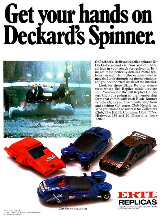 Blade Runner Police Spinner, Deckards Sedan and Alpha Romero Spinner Replica Porcelain Chopstick Rest Cars from Japan - Click Image to Close