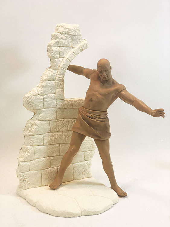 Stone Wall Diorama Base 1/6 Scale Resin Model Kit for 12" Figures - Click Image to Close