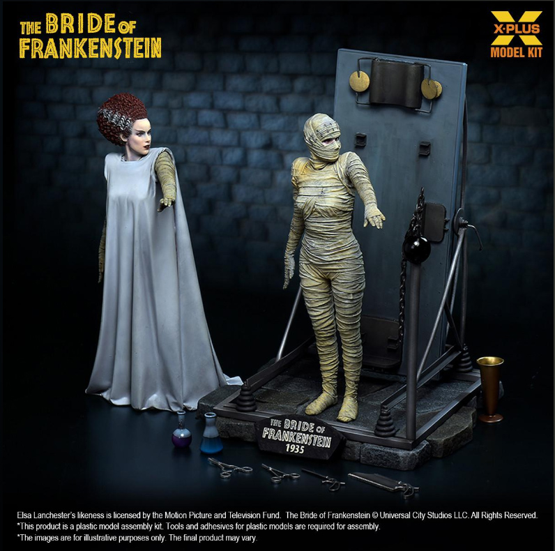 Frankenstein Bride of Frankenstein 1935 1/8 Scale Plastic Model Kit By X-Plus Elsa Lanchester Universal Monsters - Click Image to Close