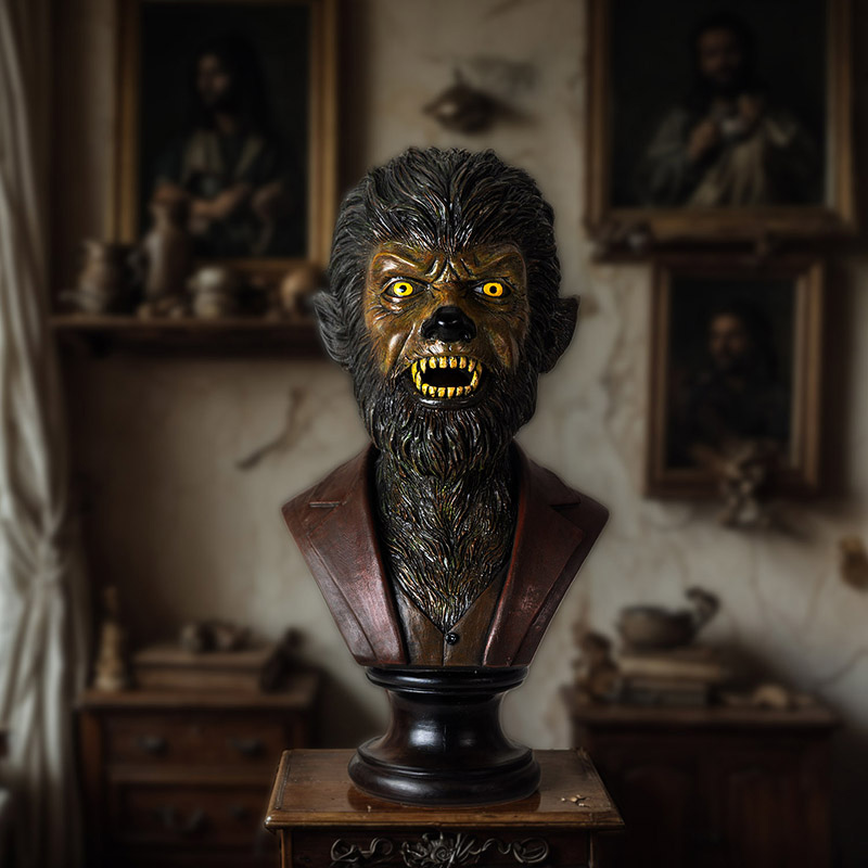 Wolfman Werewolf Cold Cast Resin Bust - Click Image to Close