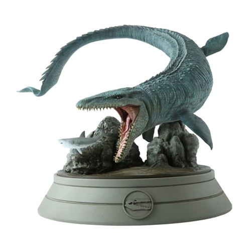 Jurassic Park Jurassic World Mosasaurus with Shark Statue by Chronicle