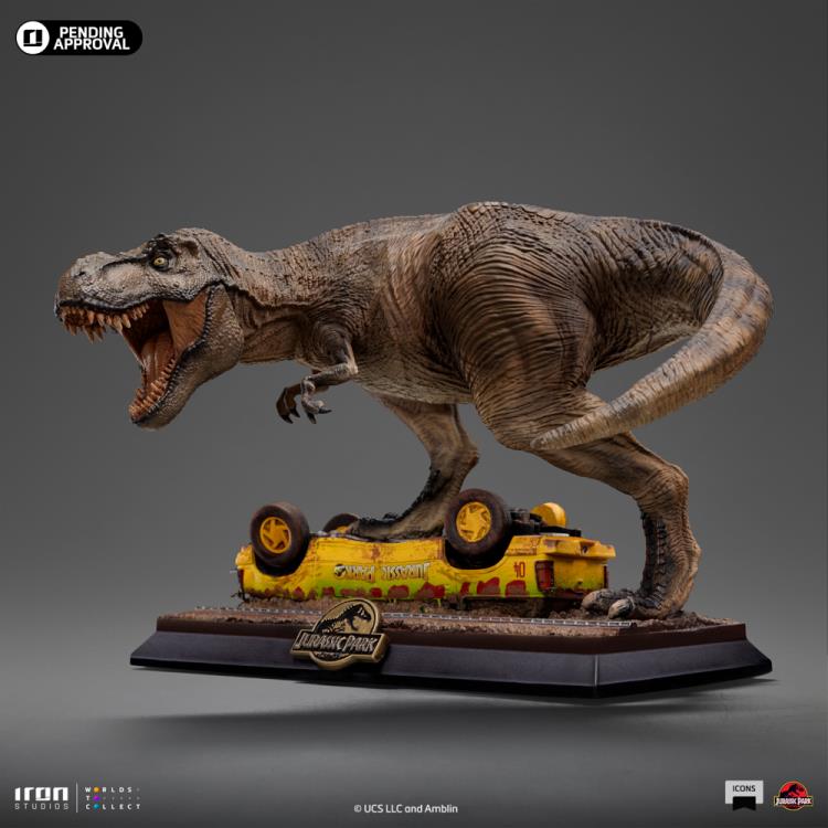 Jurassic Park Icons T-Rex Attack Statue By Iron Studios - Click Image to Close