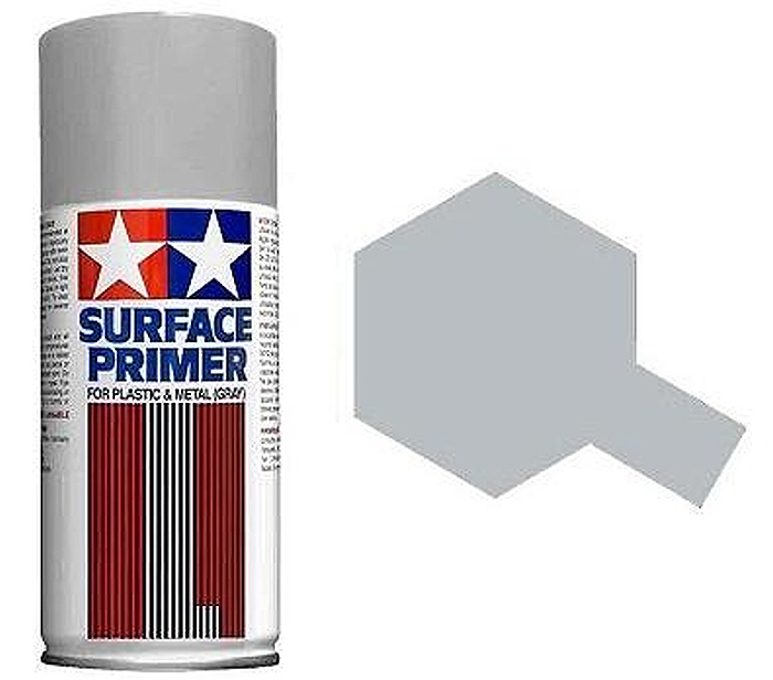 Tamiya Surface Spray Primer: Gray 6.8 Fl Oz TAM87042 - Click Image to Close