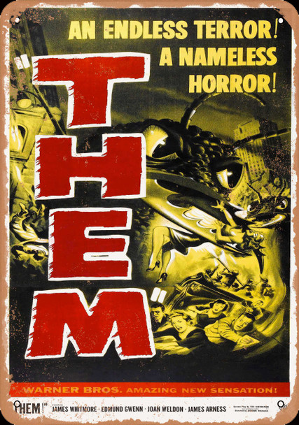 Them! 1954 10" x 14" Metal Sign #2 - Click Image to Close