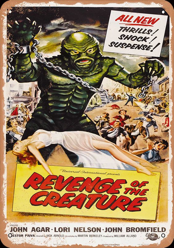 Revenge of the Creature 1955 10" X 14" Metal Sign #1 Creature From The Black Lagoon - Click Image to Close