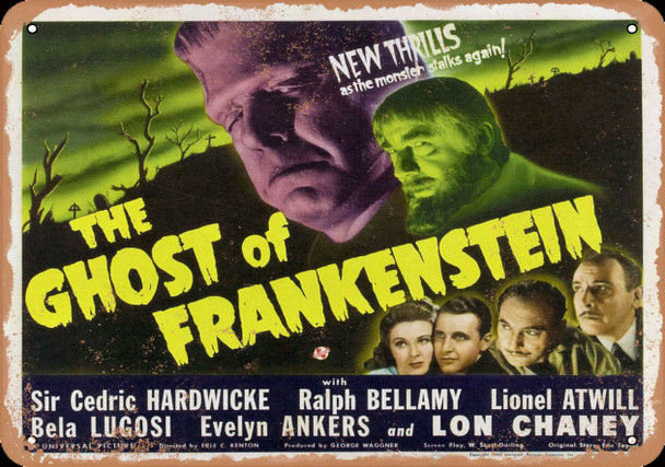 Ghost of Frankenstein 1942 11" X 14" Metal Sign #6 - Click Image to Close