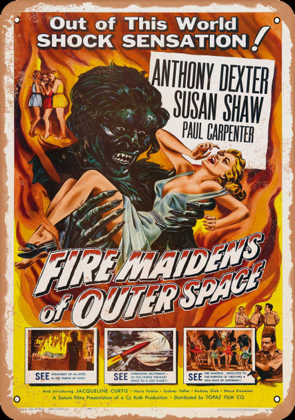 Fire Maidens of Outer Space 1956 11' X 14" Metal Sign - Click Image to Close