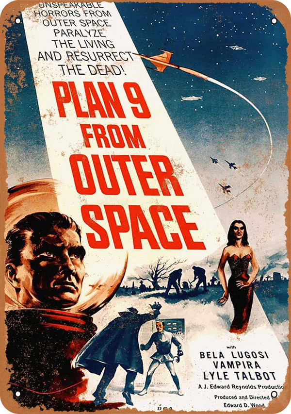 Plan 9 From Outer Space 1959 Movie Poster Metal Sign 9 X 12 Plan 9 From 