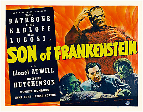 Son of Frankenstein 1939 Style B Half Sheet Poster Reproduction - Click Image to Close