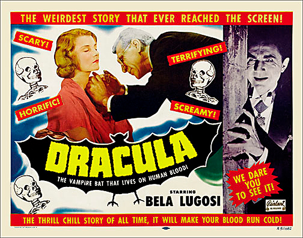 Dracula 1951 Half Sheet Re Release Poster Reproduction Bela