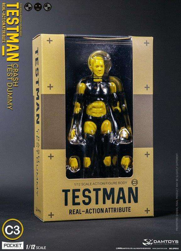 Crash Test Dummy TESTMAN C3 1/12 Scale Figure by Dam Toys - Click Image to Close