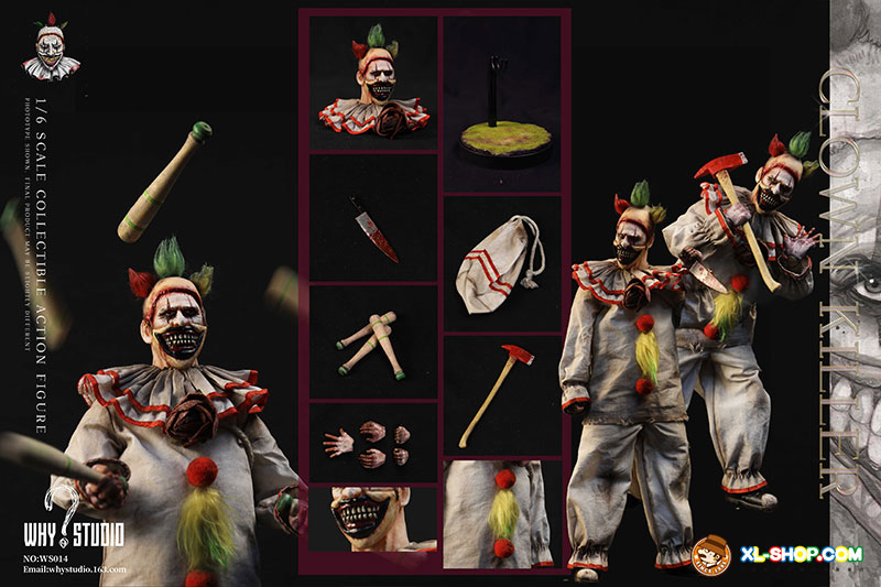 Horror Clown 1/6 Scale 12" Action Figure Why Studio - Click Image to Close