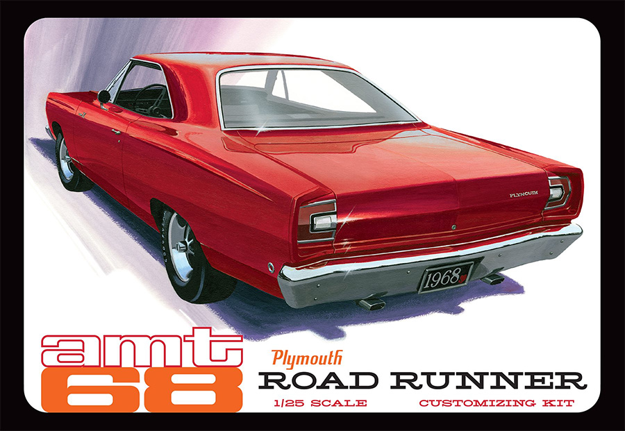 Plymouth 1968 Road Runner Customizable 1/25 Scale Model Kit by AMT - Click Image to Close