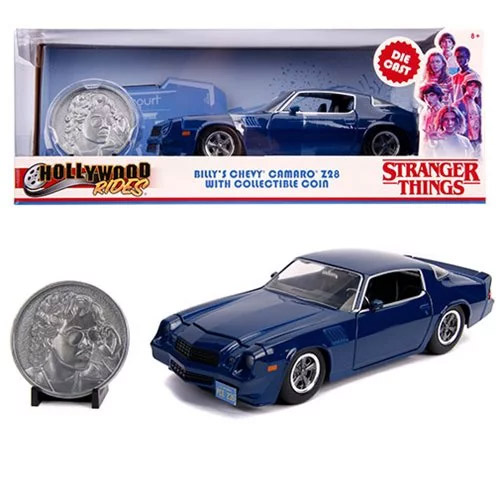 Stranger Things 1979 Chevy Camaro Z28 1/24 Scale Die-Cast Metal Vehicle with Coin - Click Image to Close