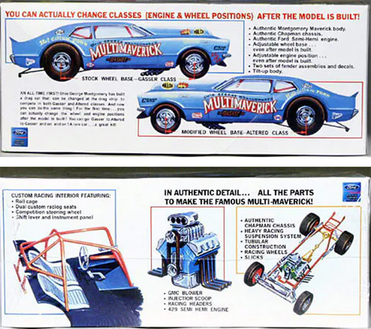 Multi Maverick 1/25 Funny Car Plastic Model Kit By MPC - Click Image to Close