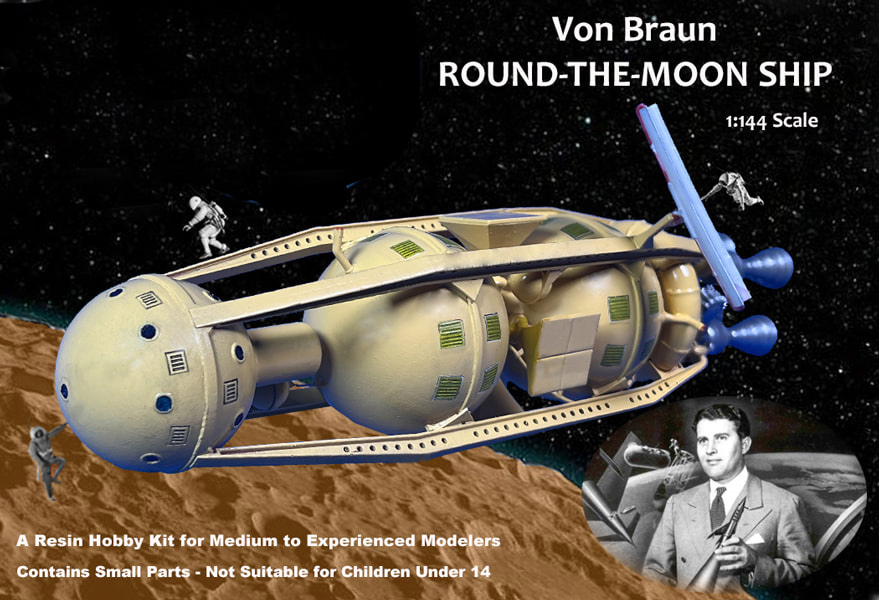 Von Braun Round-The-Moon Ship (1953) 1/144 Scale Model Kit - Click Image to Close