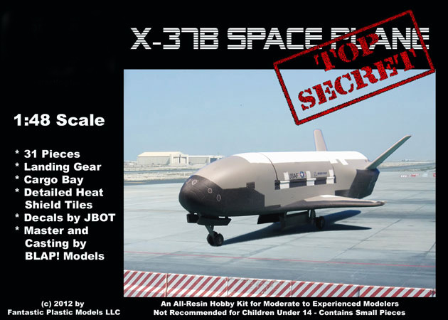 Boeing X-37B Top Secret Space Plane 1/48 Scale Model Kit - Click Image to Close