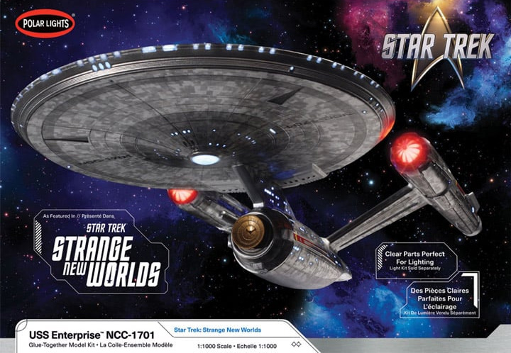 Star Trek Strange New Worlds U.S.S. Enterprise NCC-1701 1/1000 Scale Model Kit by Polar Lights - Click Image to Close