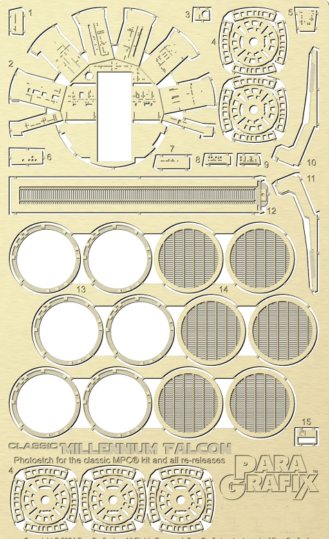 Star Wars Millennium Falcon 1/72 Scale Photoetch, Parts and Decals Upgrade Set MPC - Click Image to Close
