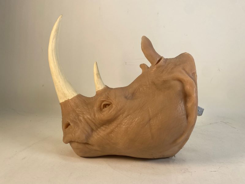 10,000 B.C. Silicone Rhinoceros Head Prop - Click Image to Close