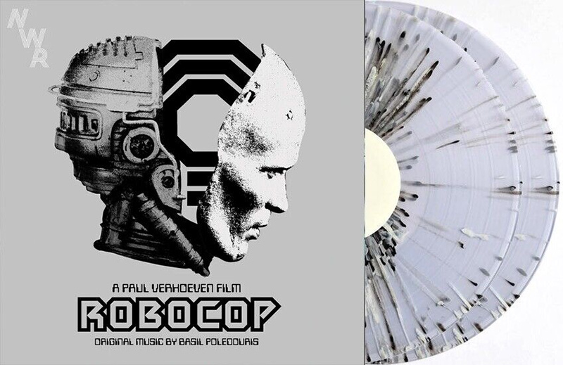 Robocop Soundtrack Vinyl LP Basil Poledouris 2 LP SET Limited Chrome Cover and Colored Vinyl - Click Image to Close