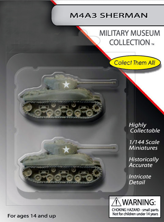 Sherman Tank M4A3 1/144 Scale Minature 2-Pack - Click Image to Close