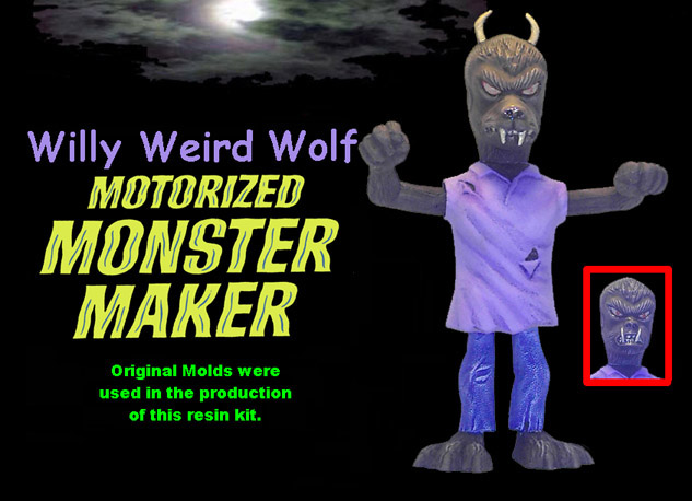 Motorized Monster Maker Willy Weird Wolf Model Kit Topper - Click Image to Close