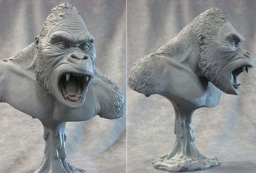 King Kong 9 Inch Bust Model Kit - Click Image to Close