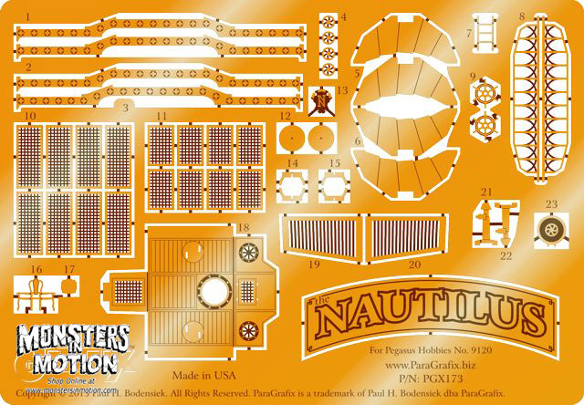 20,000 Leagues Under the Sea Nautilus 1/144 Photoetch Set for Pegasus Model Kit - Click Image to Close